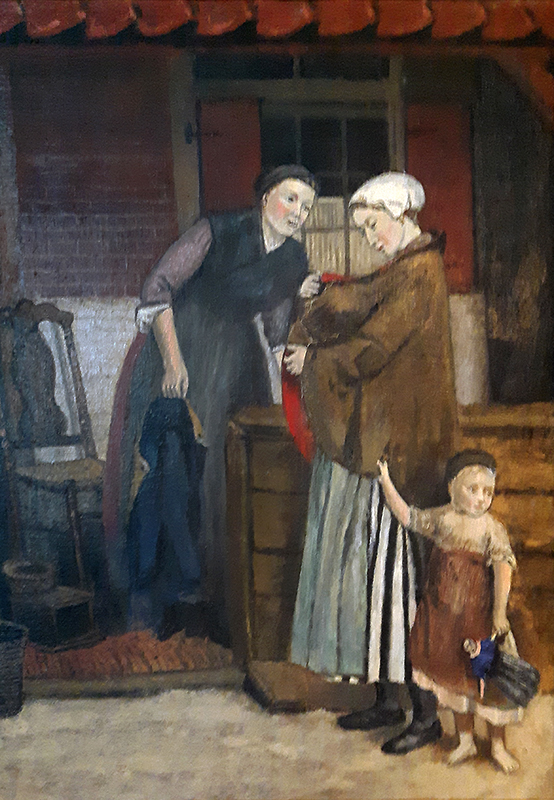 schilderij vissersvrouw kind